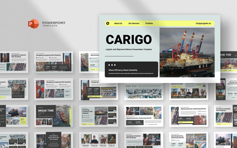 Carigo - Powerpoint-sjabloon voor logistiek en transport