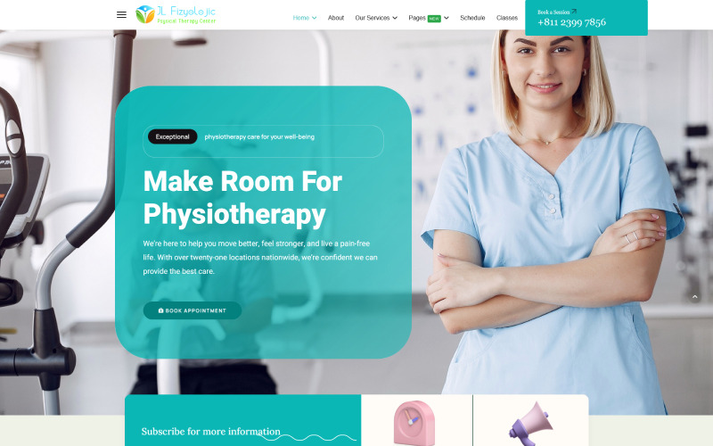 Clínica JL Fizyolojic Fisioterapia e PTR Modelo Médico Joomla