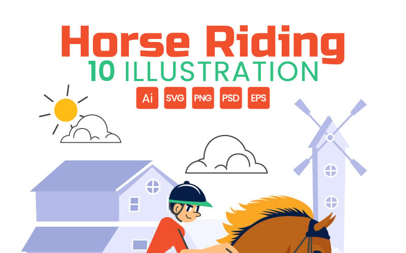 10 illustrations de pratique de l'équitation