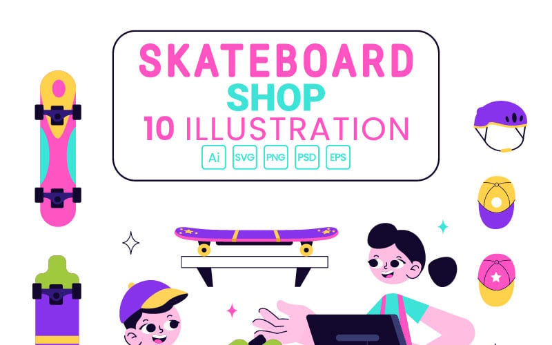 10 Skateboard-Shop-Illustration