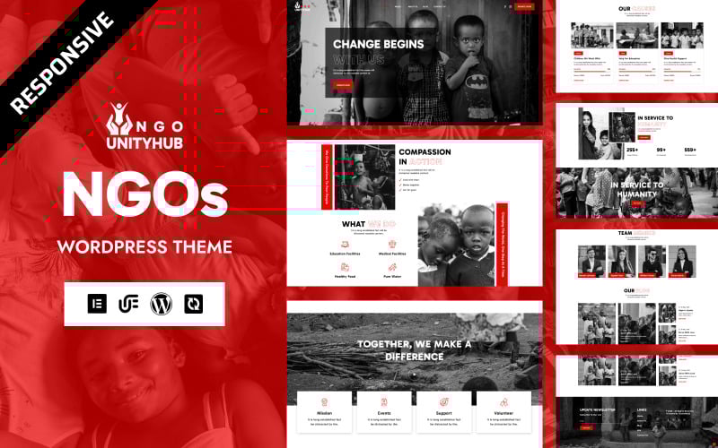 UnityHub - Tema Elementor de WordPress para ONG y recaudación de fondos