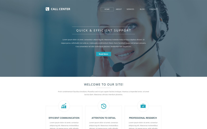 Callcenter-responsiv webbplatsmall