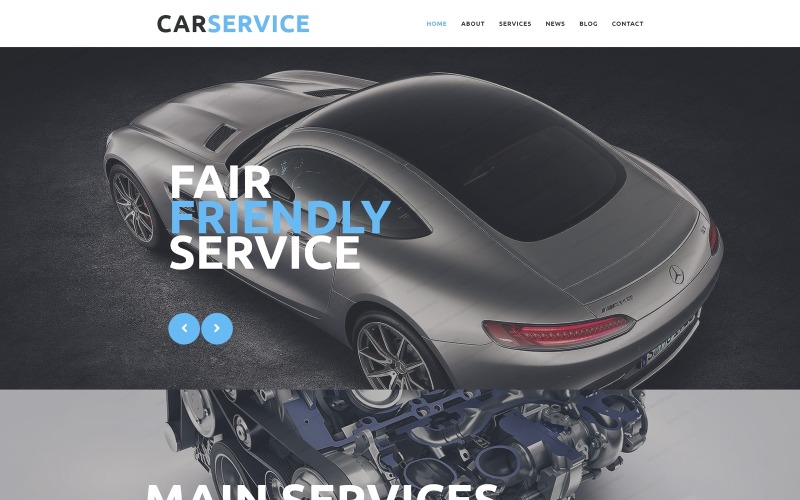 Modelo de site de serviço de conserto de automóveis
