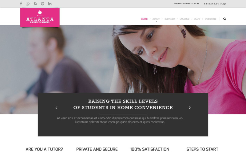 Modelo de site responsivo à educação