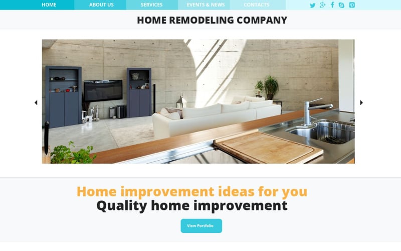 Plantilla de sitio web adaptable para remodelación del hogar