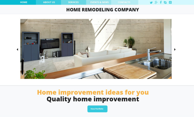 Шаблон адаптивного веб-сайта для ремоделирования дома