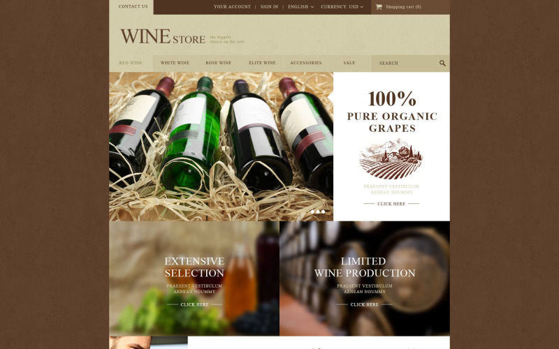 Tema de PrestaShop para Tienda de vinos