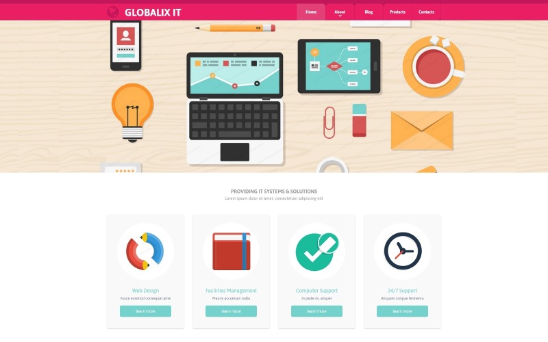 Website-Vorlage des IT-Support-Unternehmens