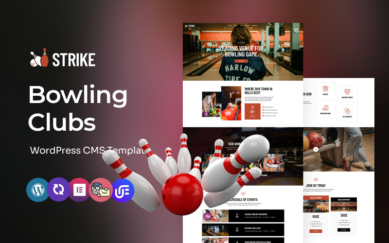 Strike - Боулинг-клубы Многоцелевая WordPress Elementor тема