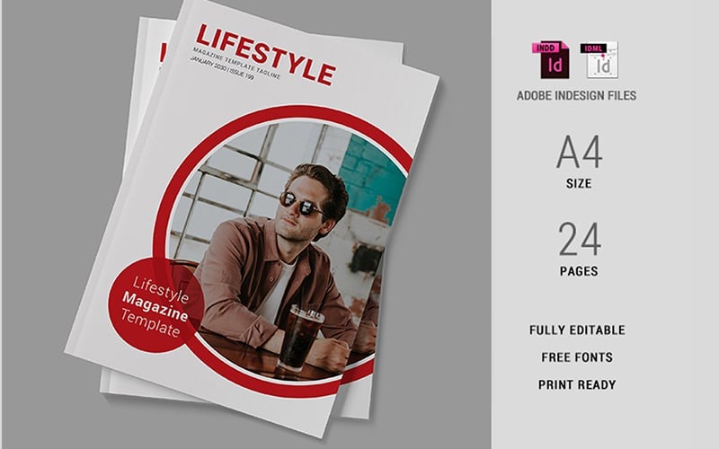 Szablon magazynu o stylu życia Indesign