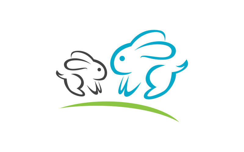 Modello di progettazione dell'illustrazione dell'icona del logo del coniglio carino v.3