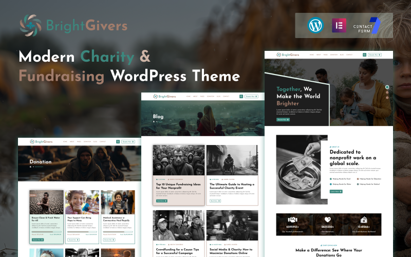 BrightGivers – 现代慈善和筹款 WordPress 主题