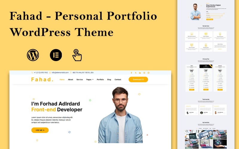 Fahad - Šablona WordPress pro kreativní osobní portfolio