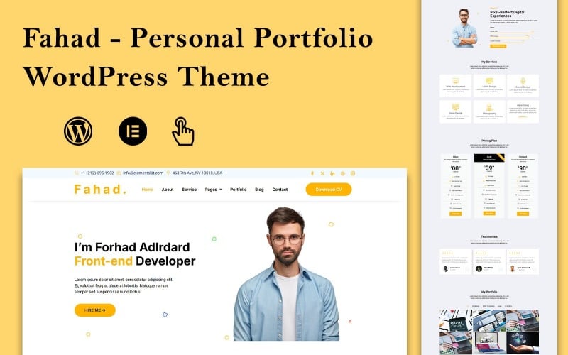 Fahad - Tema de WordPress para portafolios personales creativos
