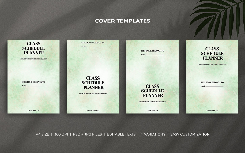Modèles de couvertures d'agenda de cours – Design minimaliste à l'aquarelle pastel pour impression et KDP