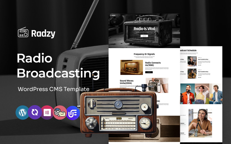 Radzy - Tema WordPress Elementor Multiuso para Rádio FM e Transmissão