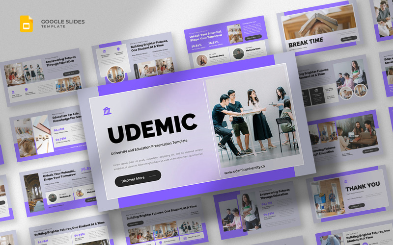 Udemic - Szablon Google Slides dla uniwersytetów i edukacji