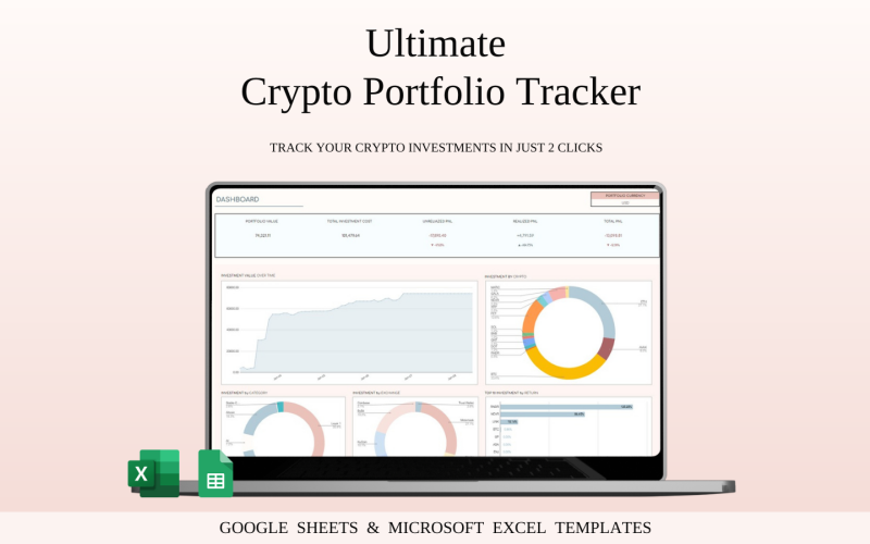 Hoja de cálculo para el seguimiento de carteras de inversión en criptomonedas para Excel y Hojas de cálculo de Google