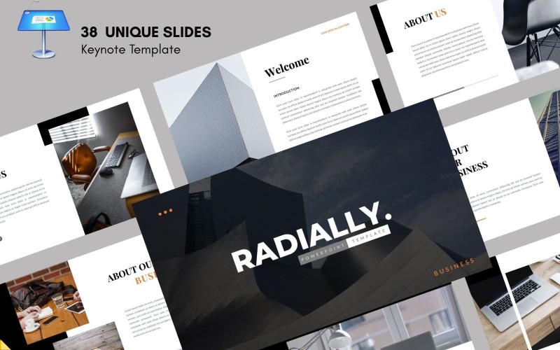 Modello di presentazione aziendale radiale