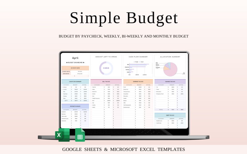 Plantilla de seguimiento de finanzas personales para Excel y Hojas de cálculo de Google