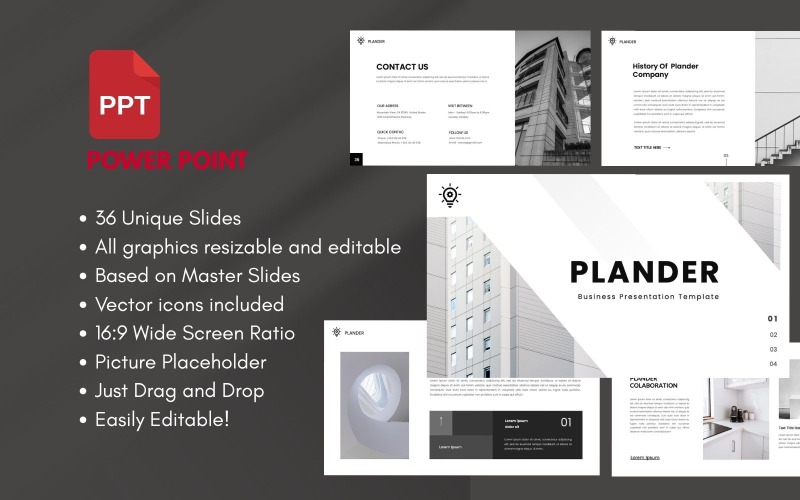 PLANDER Minimale PowerPoint-Vorlage