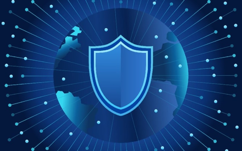 Vetor de Escudo Global de Cibersegurança