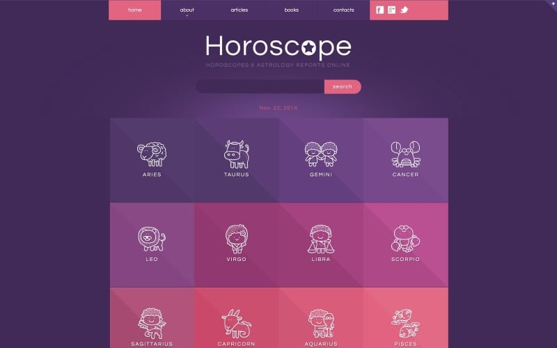 Astroloji Duyarlı Web Sitesi Şablonu