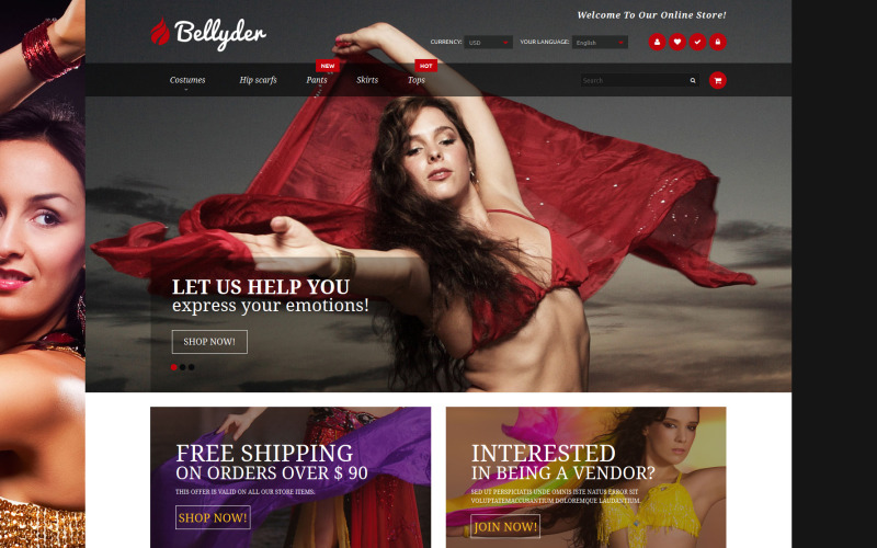 Belly Dance Outfit Magento Theme