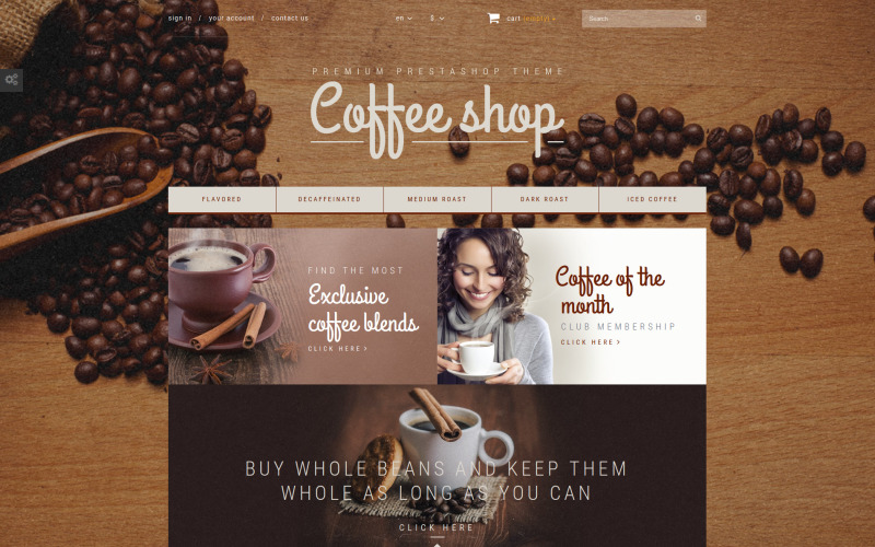 Coffee Aroma PrestaShop téma
