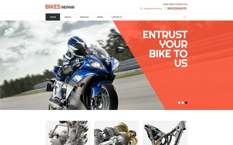 Cyklareparation - Motorcykelreparation & Service Responsive Clean HTML Webbplatsmall