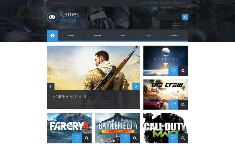 игровой портал wordpress тема
