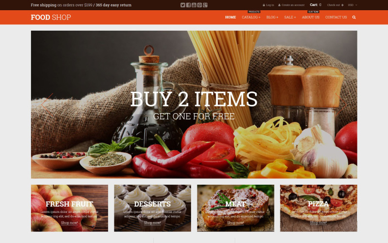 Магазин продуктів харчування Shopify Тема