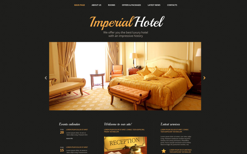 Modèle de site Web d'hébergement hôtelier
