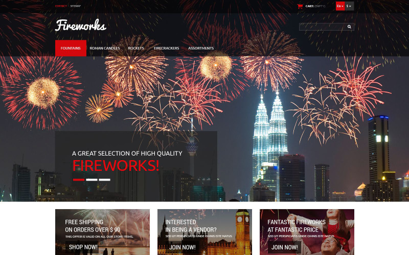 PrestaShop téma Fireworks Store