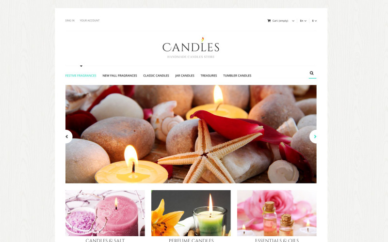 Tema de PrestaShop para Tienda de velas artesanales