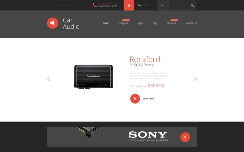 Tema di Shopify per car audio