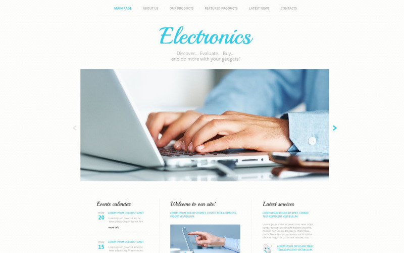 Website sjabloon voor consumentenelektronica