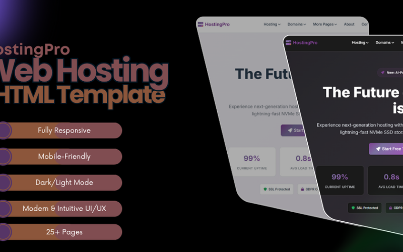 HostingPro - HTML šablona webhostingu
