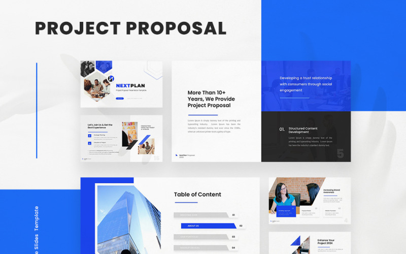 NextPlan - Modelo de apresentação de proposta de projeto do Google Slides