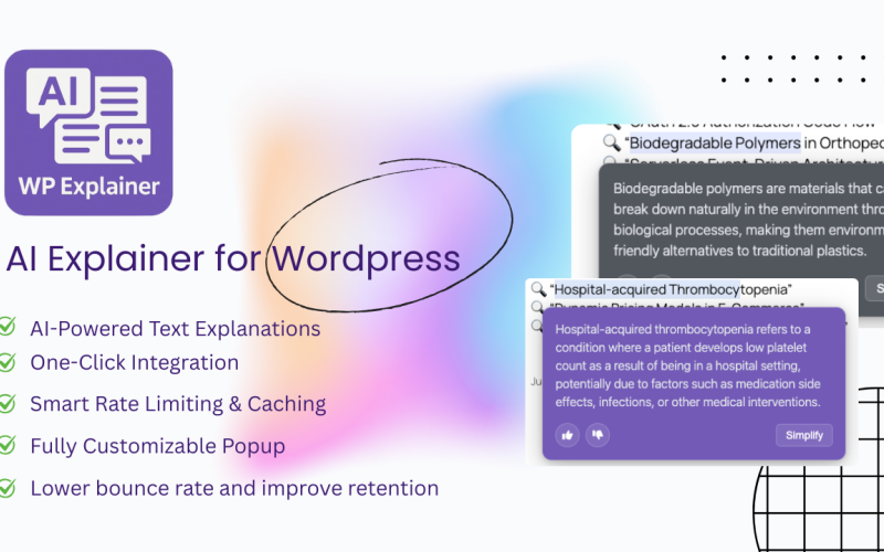WP Explainer Pro – Mesterséges intelligencia által vezérelt szövegmagyarázó bővítmény WordPresshez