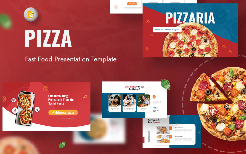 Pizzaria - Modelo de apresentação de pizza no Google Slides