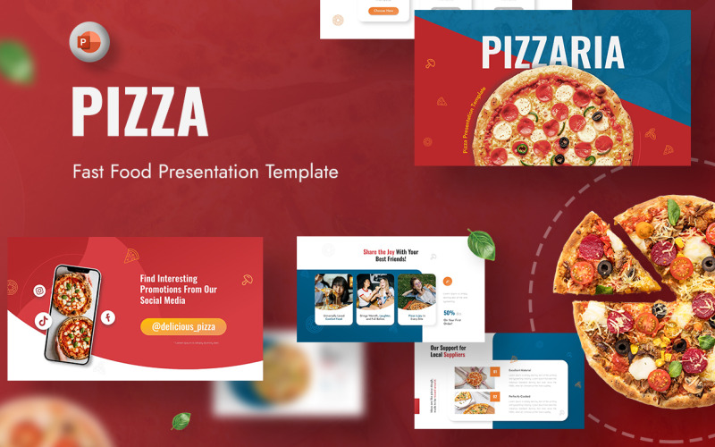 Pizzaria - Шаблон презентации пиццы PowerPoint