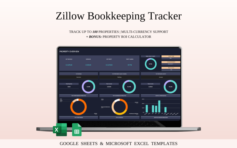 Zillow bokföringsspårare | Excel- och Google Sheets-mall