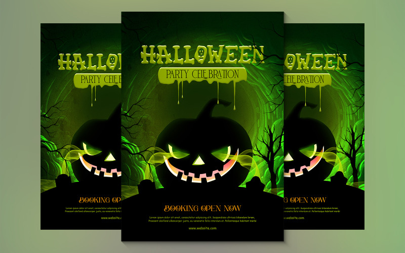 Affiche de célébration de la fête maléfique d'Halloween