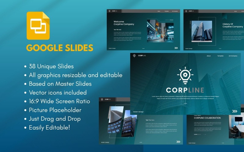 CORPLINE 商务 Google 幻灯片模板