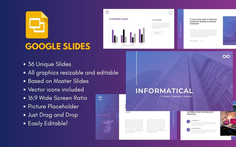 INFORMATICAL IT-Unternehmen Google Slide-Vorlage