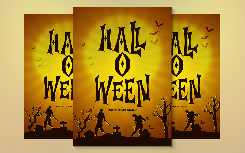 Modèle d'affiche de fête d'Halloween