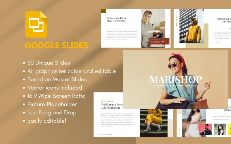 Modèle de diapositive Google Mode MARISHOP