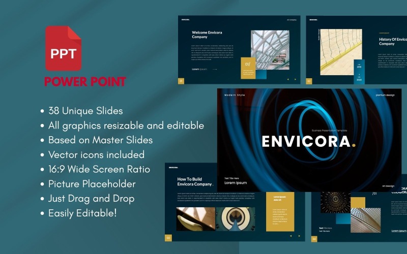 Modello di PowerPoint per Envicora Business