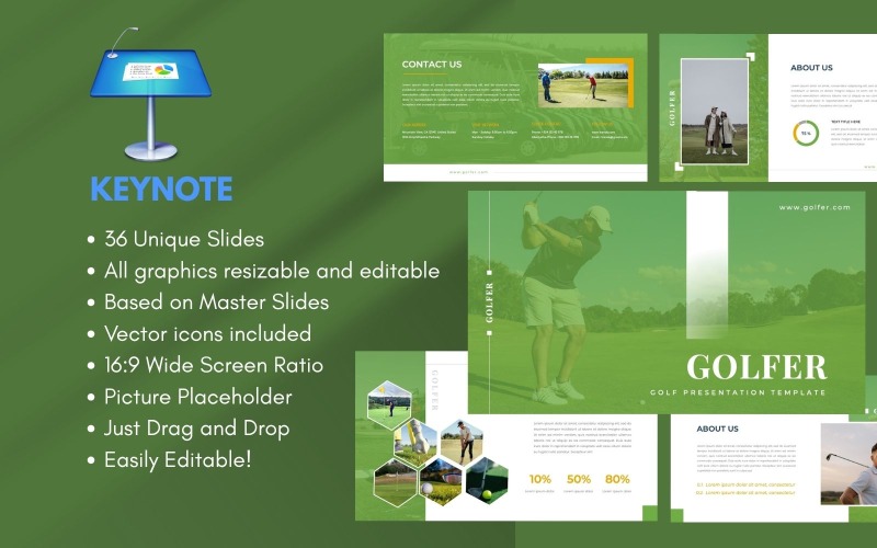 Modello di presentazione del Golf Club GOLFER
